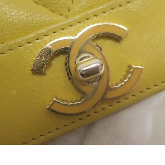 Authentic CHANEL CC Chevron V Stitch Leather Bifold Long Wallet 💝 - Picture 5 of 11